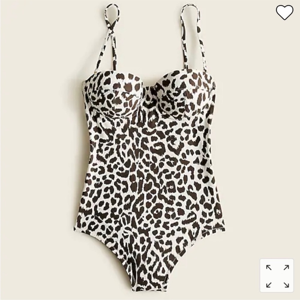 J Crew brown and white animal print one piece bathing suit, worn once